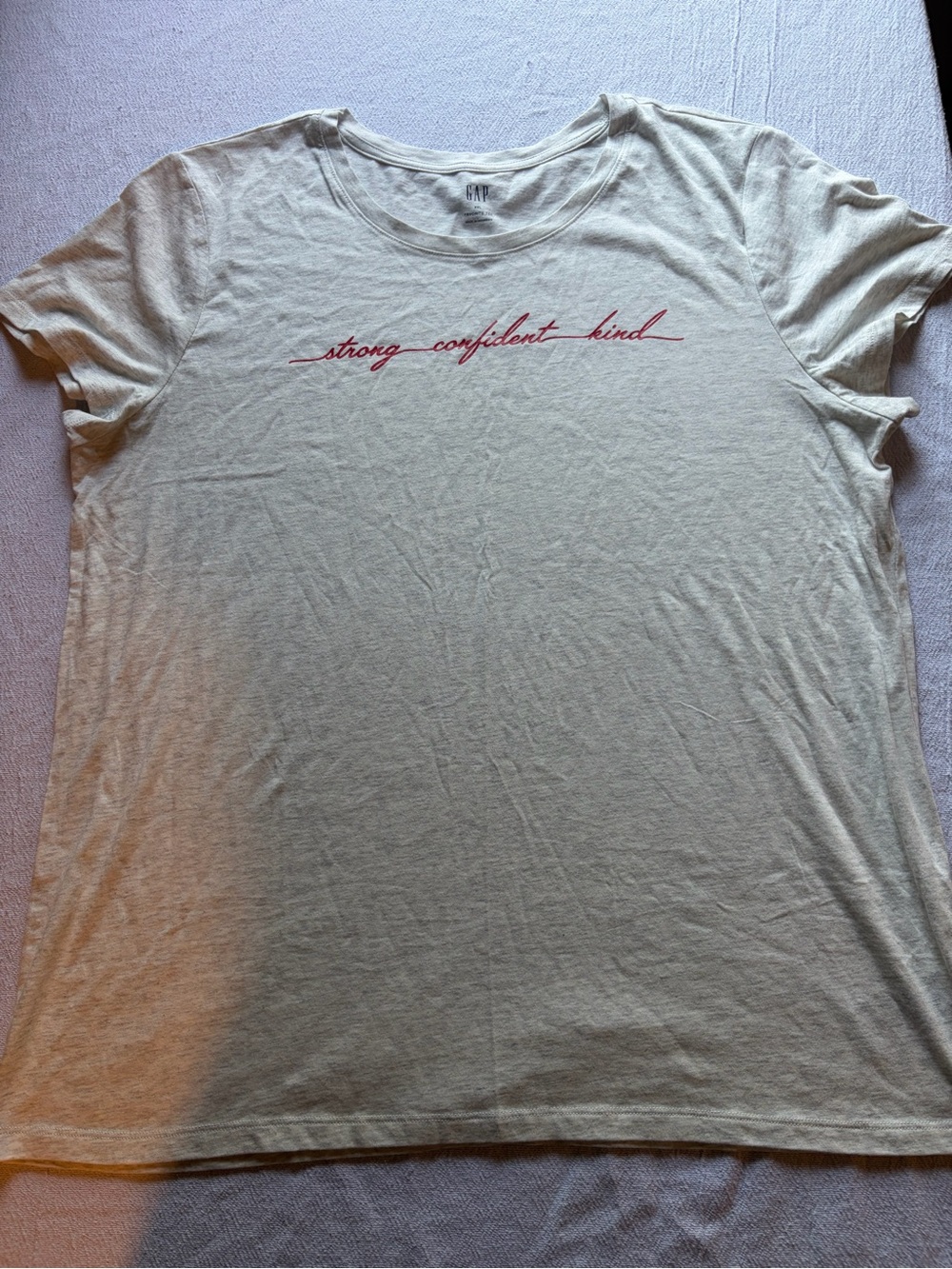 GAP Cream Short Sleeve Tee with Red Script